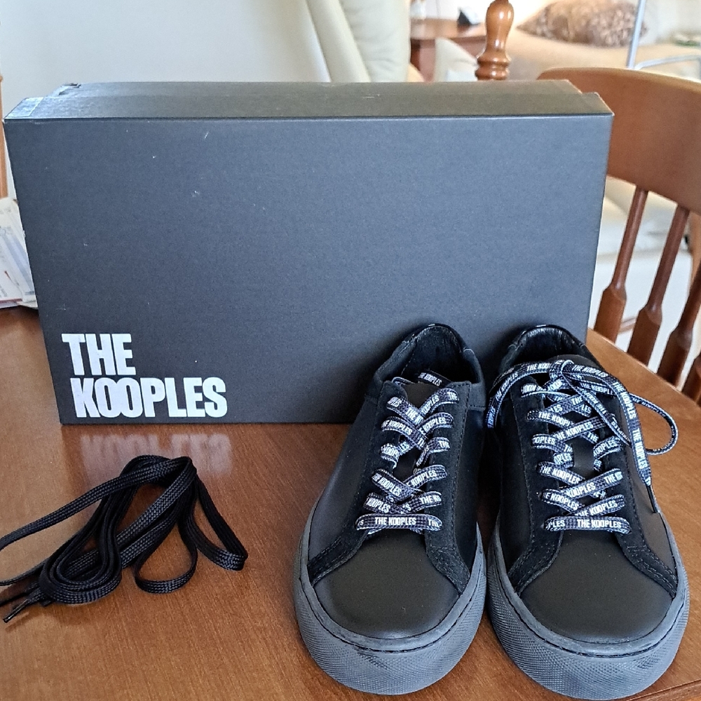 The Kooples Black Leather Sneakers 37
